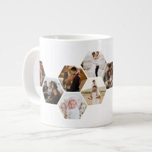 Honeycomb Hexagon Photo Collage 11 Bilder Large Jumbo Mugg