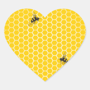 Honeycomb Hjärtformat Klistermärke