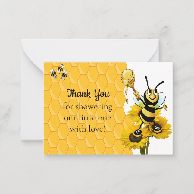 Honeycomb Honung Bee Tack för dina kort (Framsida)