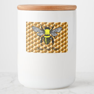 Honeycomb Honung Burk Bee Labels Mat Etiketter