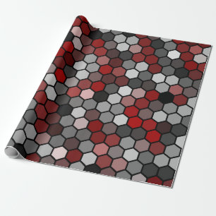 Honeycomb i rött, honung som hexagon mönster presentpapper