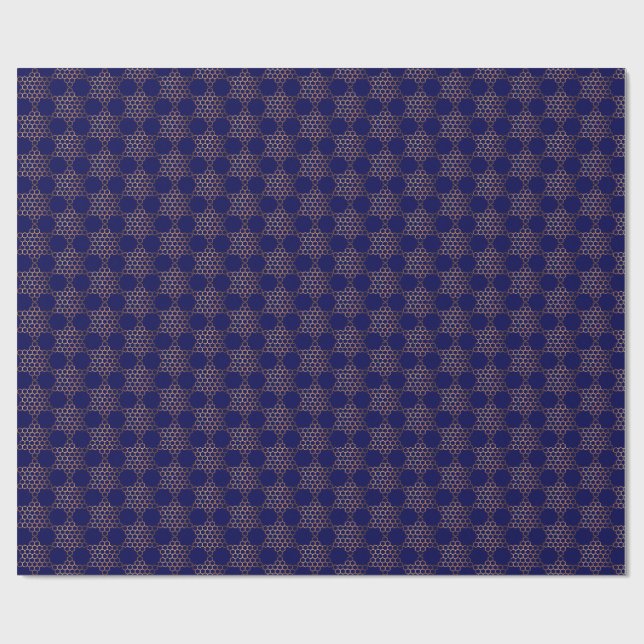 Honeycomb Jewish Stars Wrapping Papper Presentpapper (Platt)