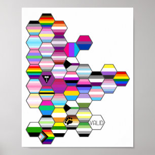 Honeycomb LGBT-Flagga för Pride Poster