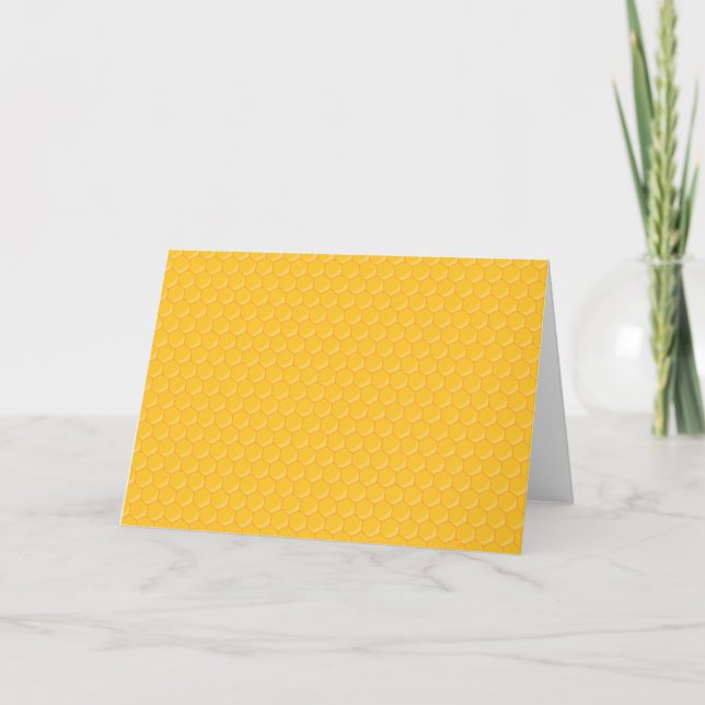Honeycomb Mönster - Beehive - Gult Helgkort (Framsida)