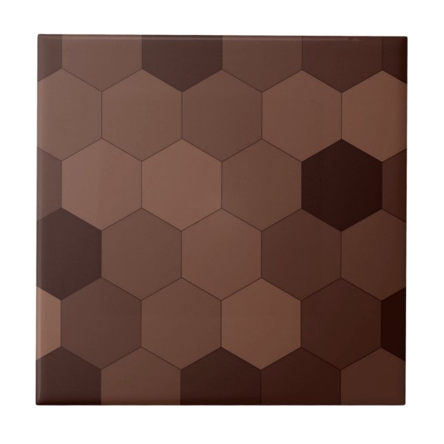 Honeycomb mönster - chokladbrun chokladnyd kakelplatta (Framsidan)