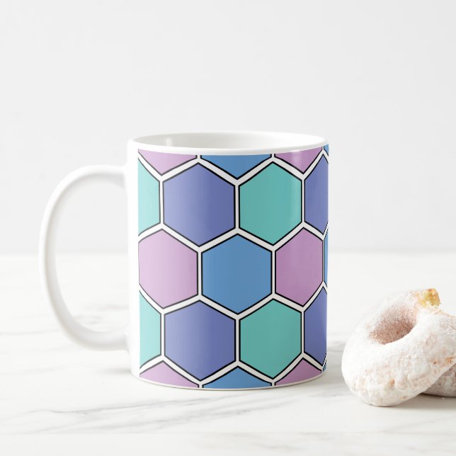 Honeycomb Mönster Pastels Kaffemugg (Med munk)