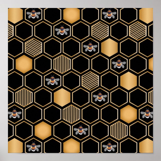 Honeycomb Mönster Poster (Framsidan)