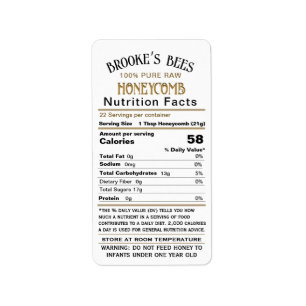 Honeycomb Näringsfakta - Information om spädbarn o Adressetikett