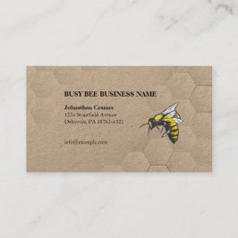 Honeycomb och Bee Kraft Papper Visitkort