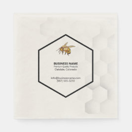 Honeycomb och Bee Logotyp Honungsprovdockor Pappersservett