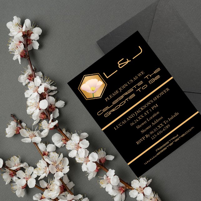 Honeycomb och Blommigtens Möhippa Inbjudningar (Skapare uppladdad)