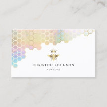 Honeycomb och faux guld foil Queen bee logotyp