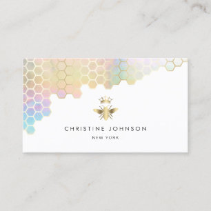 Honeycomb och faux guld foil Queen bee logotyp Visitkort