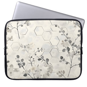 Honeycomb och Grått Flowers bärbar dator Fodral