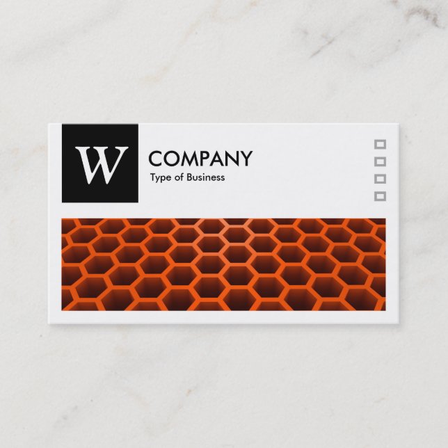 Honeycomb-Orange - Logotyp och panel v2 - svart Visitkort (Framsida)