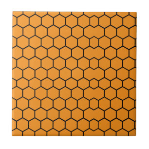 Honeycomb Orange Mönster över Kakelplatta