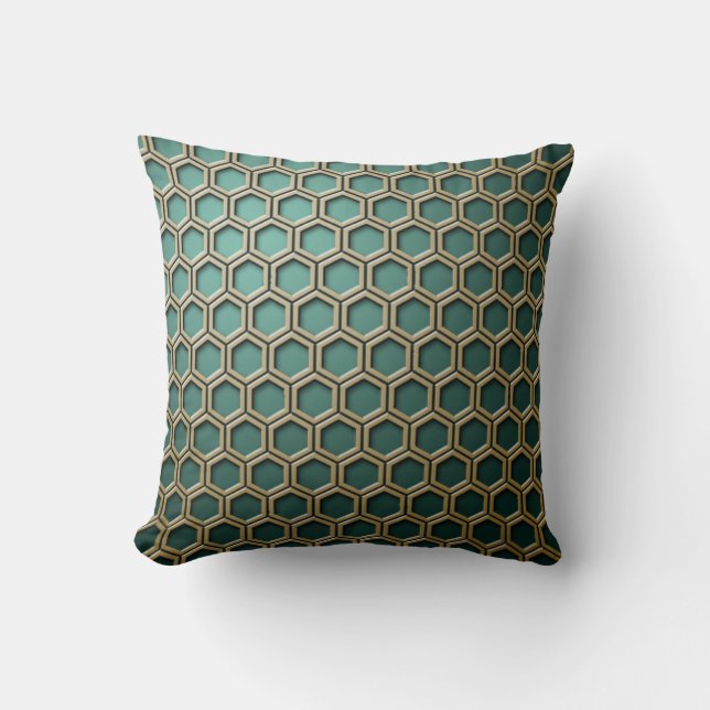 Honeycomb på Teal Kudde (Framsida)