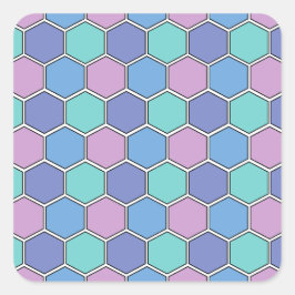 Honeycomb Pattern Pastels Fyrkantigt Klistermärke