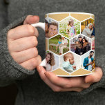 Honeycomb Photo Collage 17 Bild Kaffemugg<br><div class="desc">Skapa din egen fotomosaik i honeycomb mönster. Fotomallen är utformad så att du kan lägga till 17 av bilderna med vänner, familj, husdjur, semester etc. Bilderna visas i hexagonform för att bilda bikakan och arbetar i rader från lämnat till höger. Utformningen är i varmt honungsbeige och vitt - sök i...</div>