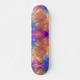 Honeycomb psychedelie digital art  mini skateboard bräda 18,5 cm