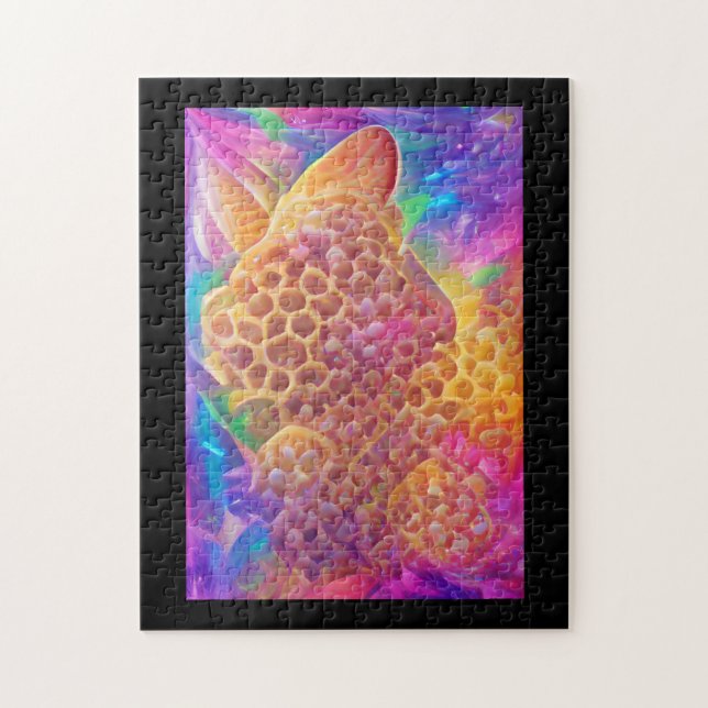 Honeycomb psychedelie digital art pussel (Vertikal)