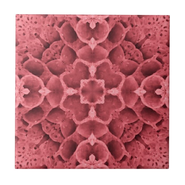 Honeycomb ro rosa geometrisk hörnblomma kakelplatta (Framsidan)