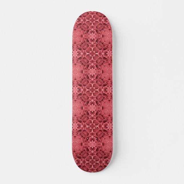 Honeycomb ro rosa geometrisk hörnblomma mini skateboard bräda 18,5 cm (Framsida)
