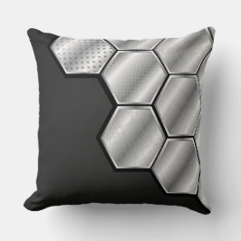 Honeycomb Silver Tiles Decorative Pillow Kudde