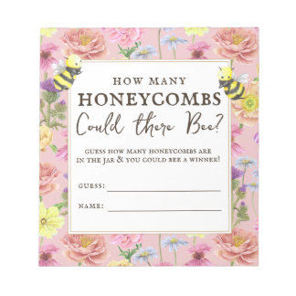 Honeycombi Guessing Game för Cute Blommigt Baby Sh Anteckningsblock
