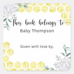 Honeycombi - tillhören i bok till fyrkantigt klistermärke