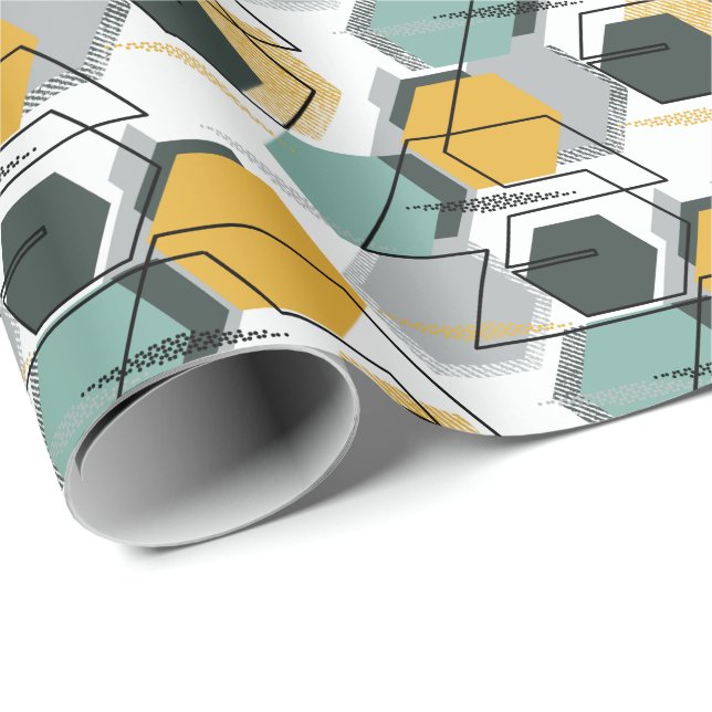 Honeycombs. Abstraktens geometriska mönster.1 Presentpapper (Rullad Hörn)