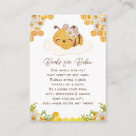 Honeycombs Blommigt för Bee Baby Shower Bok Reques Tilläggskort