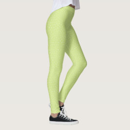 Honeydew Lime Green Polka dots Abstrakt Mönster Leggings