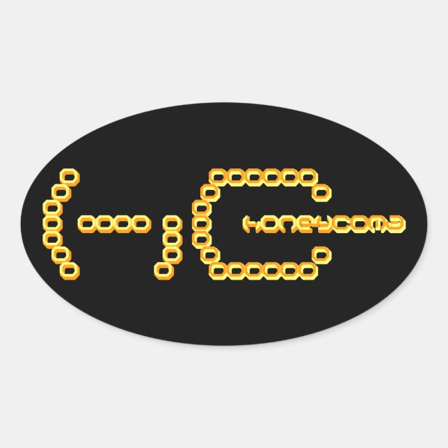 honeykoma ovalt klistermärke (Framsida)