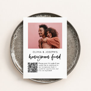 Honeymånfond Avslappnad skriptfoto och QR-kod Tilläggskort