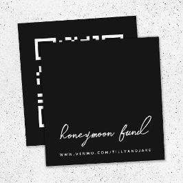 Honeymånfond | QR-kod Bröllop Registry Black Tilläggskort