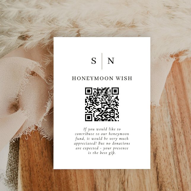 Honeymånfond | Svartvit QR-kodregister Tilläggskort (Skapare uppladdad)