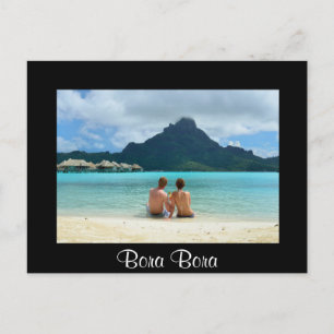Honeymånpar på Bora Bora-vykort Vykort