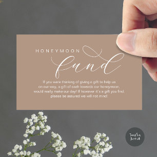 Honeymonfonden i bröllop, Ön, modern minimalist Tilläggskort