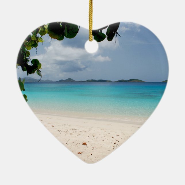 Honeymoon Bay, St John USVI Julgransprydnad Keramik (Baksidan)