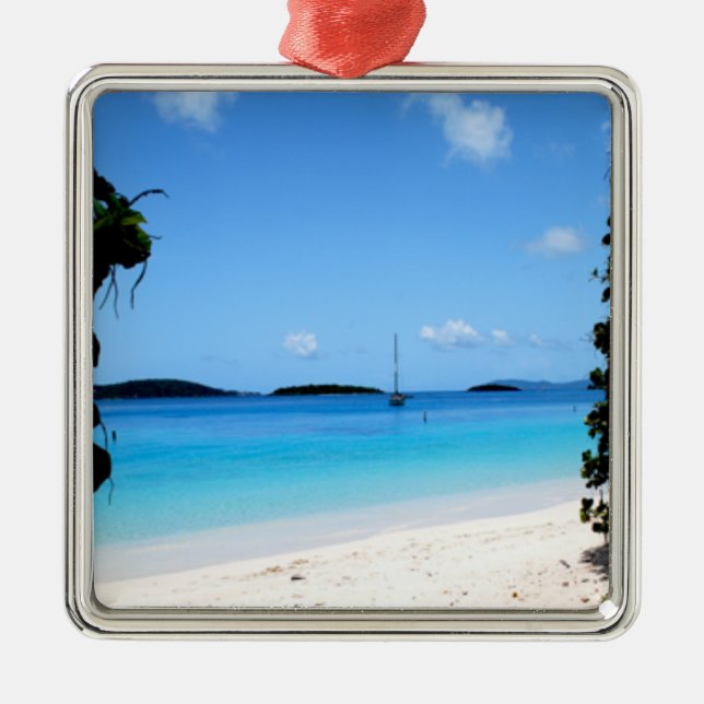 Honeymoon Bay, St John USVI Julgransprydnad Metall (Framsidan)