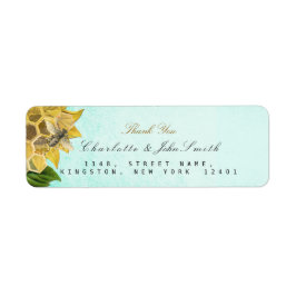 Honeymoon Bee Solros Returetiketter Returadress Etikett
