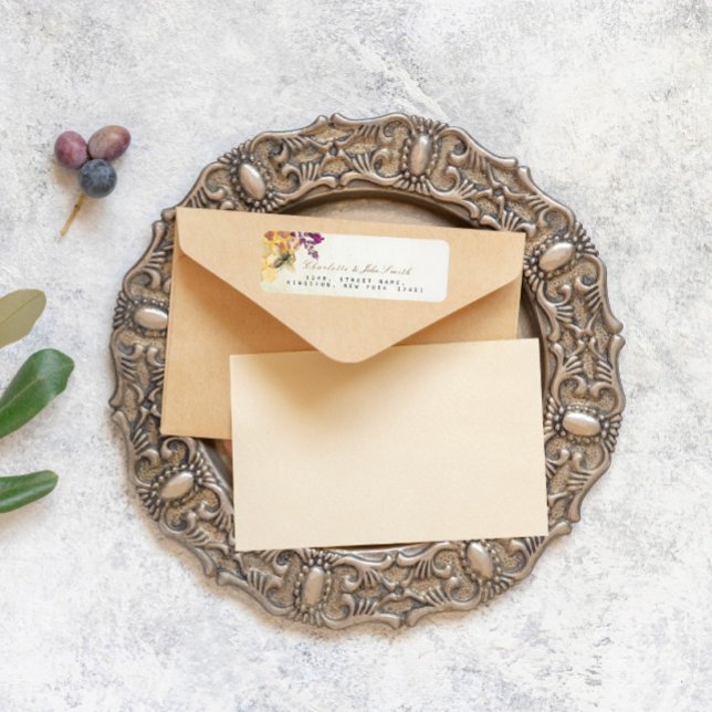 Honeymoon Bee Vintage Returetiketters Returadress Etikett (Honeymoon Bee Vintage Return Address Labels)