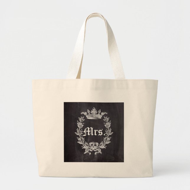 Honeymoon Bride chalkboard, framtiden Mrs. Jumbo Tygkasse (Framsidan)