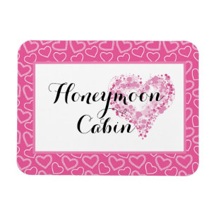Honeymoon Cabin Rosa Hearts Cruise Ny gifta Magnet
