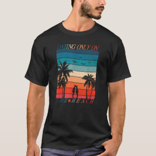 Honeymoon Couple Beach Vacation Tropical 70 s Retr T Shirt