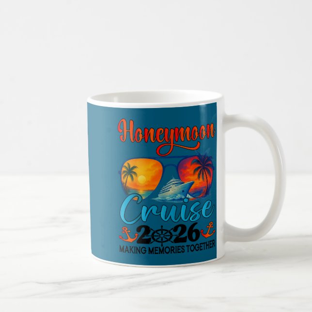 Honeymoon Cruise 2026 Just Married Artwork Kaffemugg (Höger)