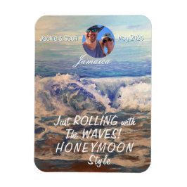 Honeymoon Cruise Blue PERSONALIZE Photo Magnet