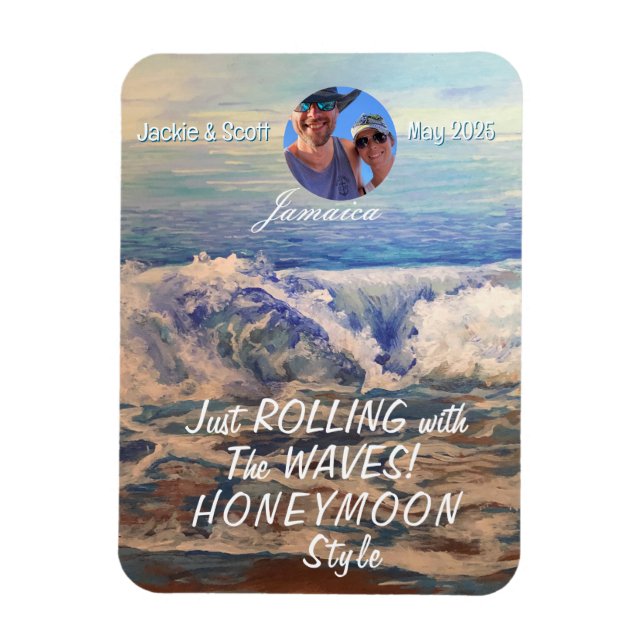 Honeymoon Cruise Blue PERSONALIZE Photo Magnet (Vertikal)