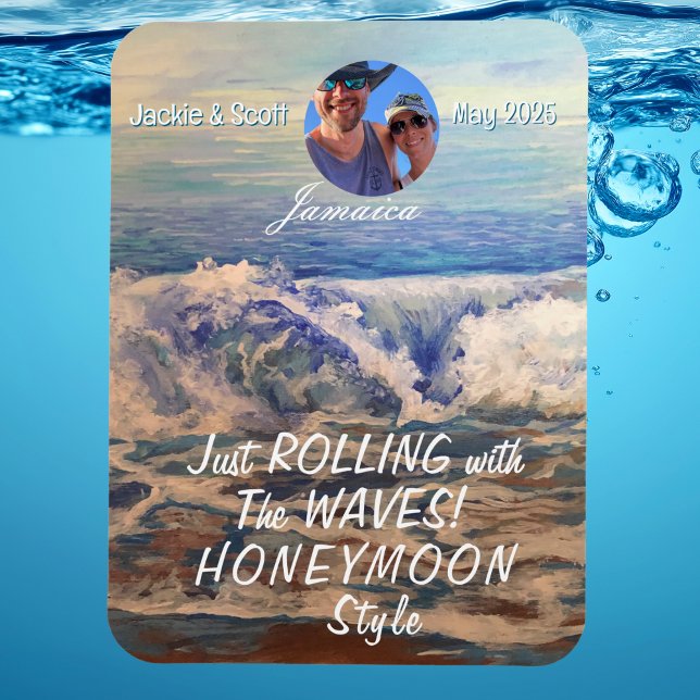 Honeymoon Cruise Blue PERSONALIZE Photo Magnet (This Design is created for the honeymooners, Personalize)